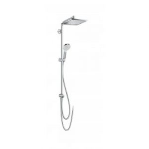 Ensemble de douche chromé sans robinetterie – tête carrée 24×24 cm – Crometta Reno E240- HANSGROHE
