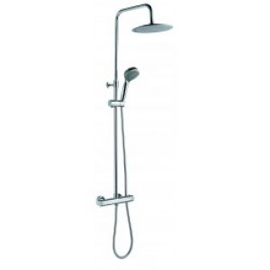 Ensemble de douche chromé – thermostatique – douchette 1 jet – tête diam. 24cm – Onéo – AZZURO