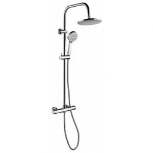 Ensemble de douche chromé – thermostatique – douchette 3 jets – tête diam. 20cm – Goia – AZZURO