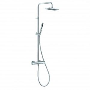 Ensemble de douche chromé – thermostatique – tête rectangle – A-QA – KLUDI