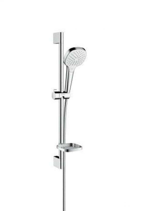 Ensemble de Douche Hansgrohe Croma Select Vario 3jets avec barre de douche 650mm et porte-savon Blan