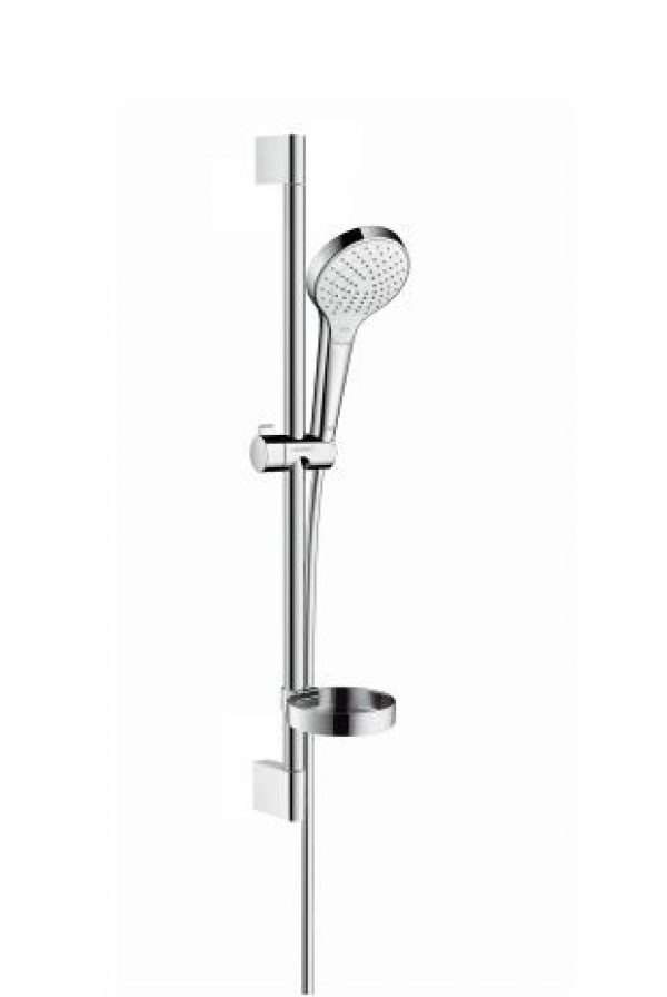 Ensemble de Douche Hansgrohe Croma Select Vario 3jets avec Barre de Douche 650mm et porte savon Blan