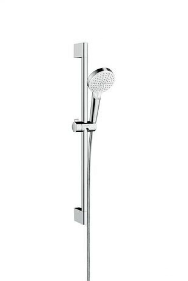 Ensemble de Douche Hansgrohe Crometta Vario EcoSmart 2 Jets avec Barre de Douche 650mm Blanc/Chromé