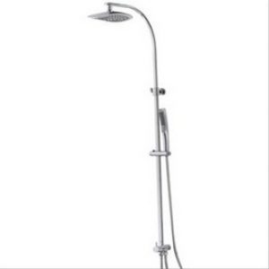 Ensemble douche Ovalis laiton chromé complet avec tête de douche et douchette 2 jets