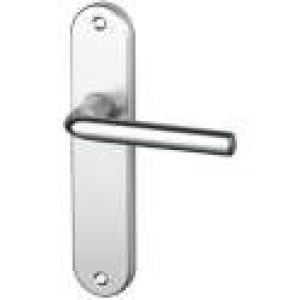 Ensemble poignée de porte Courchevel sur plaque sans trou – Alu argent