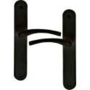 Ensemble poignée de porte Eva sur plaque sans trou – Alu noir