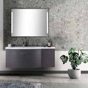 Ensemble pour la salle de bain au design légèrement arrondi DANA 1050 – anthracite