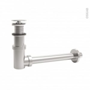 Ensemble Siphon Et Bonde Fixe A Panier Corps Et Clapet En Laiton Chrome Recoupable Valentin
