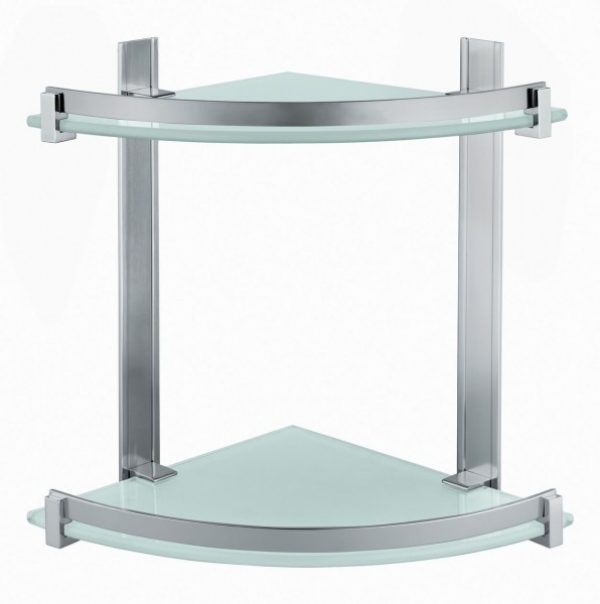 Etagère de douche Gedy G-CLOUD d&rsquo;angle double Acier Brossé