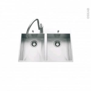 Evier De Cuisine Albano Inox Satine 2 Bacs A Encastrer