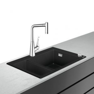 Evier Encastrable Hansgrohe C51 Pack Noir Graphite/Chrome 770 mm 43215000