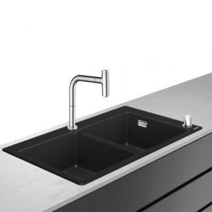 Evier Encastrable Hansgrohe C51 Pack Noir Graphite/Chrome 880 mm 43221000