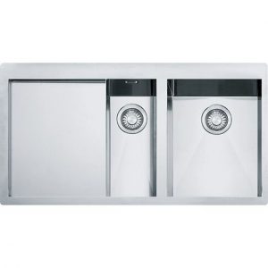 Evier à Poser Franke Planar 2 bacs inox avec plage 1000 mm