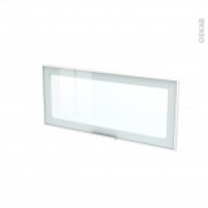 Facade Blanche Alu Vitree Porte N11 Sans Poignee L80 X H35 Cm Sokleo