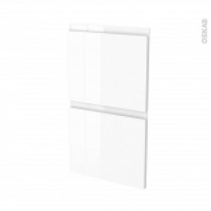 Facades De Cuisine 2 Tiroirs N52 Ipoma Blanc Brillant L40 X H70 Cm