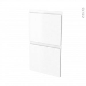 Facades De Cuisine 2 Tiroirs N52 Ipoma Blanc Mat L40 X H70 Cm