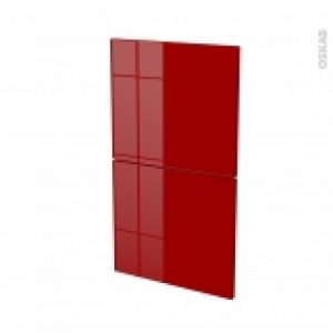 Facades De Cuisine 2 Tiroirs N52 Ivia Rouge L40 X H70 Cm