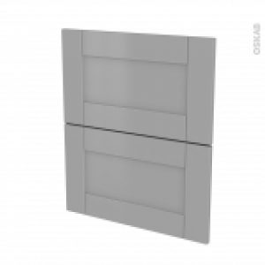 Facades De Cuisine 2 Tiroirs N57 Filipen Gris L60 X H70 Cm