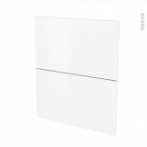 Facades De Cuisine 2 Tiroirs N57 Ginko Blanc L60 X H70 Cm