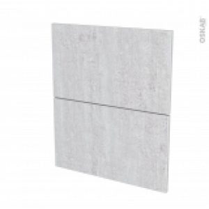 Facades De Cuisine 2 Tiroirs N57 Hoda Beton L60 X H70 Cm