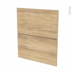 Facades De Cuisine 2 Tiroirs N57 Hosta Chene Naturel L60 X H70 Cm