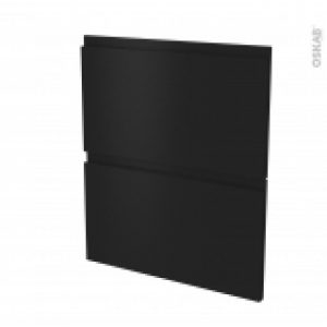 Facades De Cuisine 2 Tiroirs N57 Ipoma Noir Mat L60 X H70 Cm