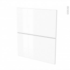 Facades De Cuisine 2 Tiroirs N57 Iris Blanc L60 X H70 Cm
