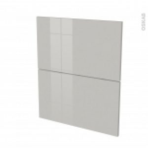Facades De Cuisine 2 Tiroirs N57 Ivia Gris L60 X H70 Cm
