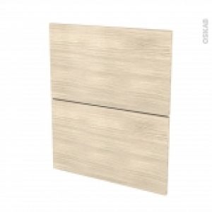 Facades De Cuisine 2 Tiroirs N57 Stilo Noyer Blanchi L60 X H70 Cm