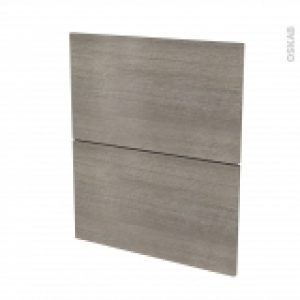 Facades De Cuisine 2 Tiroirs N57 Stilo Noyer Naturel L60 X H70 Cm