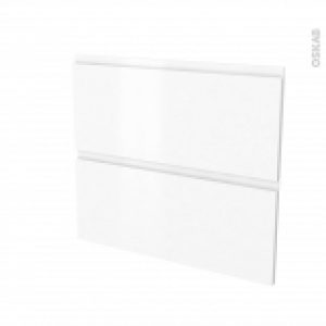 Facades De Cuisine 2 Tiroirs N60 Ipoma Blanc Mat L80 X H70 Cm