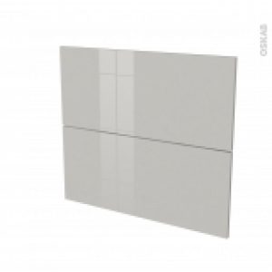 Facades De Cuisine 2 Tiroirs N60 Ivia Gris L80 X H70 Cm