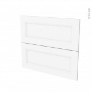 Facades De Cuisine 2 Tiroirs N60 Static Blanc L80 X H70 Cm