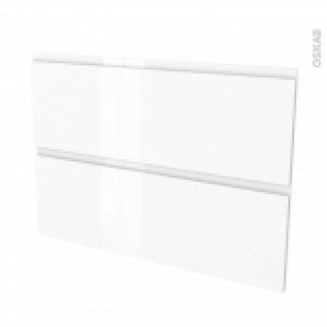 Facades De Cuisine 2 Tiroirs N61 Ipoma Blanc Brillant L100 X H70 Cm