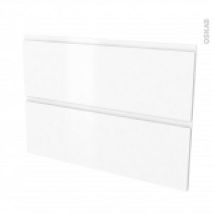Facades De Cuisine 2 Tiroirs N61 Ipoma Blanc Mat L100 X H70 Cm