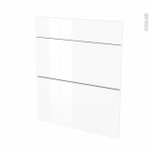 Facades De Cuisine 3 Tiroirs N58 Bora Blanc L60 X H70 Cm