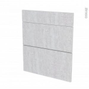 Facades De Cuisine 3 Tiroirs N58 Hoda Beton L60 X H70 Cm