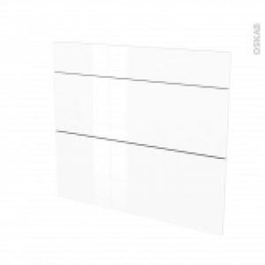 Facades De Cuisine 3 Tiroirs N74 Bora Blanc L80 X H70 Cm