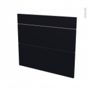 Facades De Cuisine 3 Tiroirs N74 Ginko Noir L80 X H70 Cm