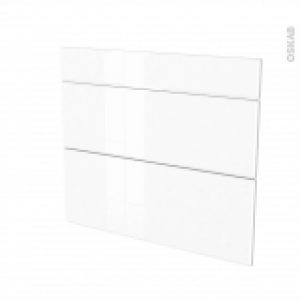 Facades De Cuisine 3 Tiroirs N74 Iris Blanc L80 X H70 Cm