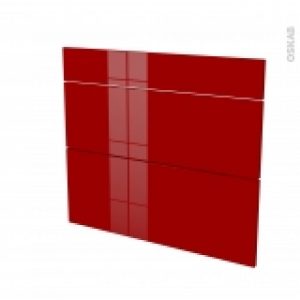 Facades De Cuisine 3 Tiroirs N74 Ivia Rouge L80 X H70 Cm