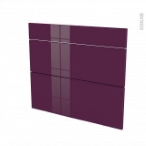 Facades De Cuisine 3 Tiroirs N74 Keria Aubergine L80 X H70 Cm