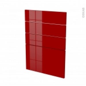 Facades De Cuisine 4 Tiroirs N55 Ivia Rouge L50 X H70 Cm