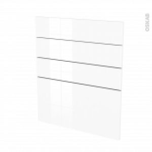 Facades De Cuisine 4 Tiroirs N59 Bora Blanc L60 X H70 Cm