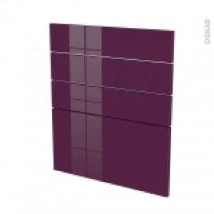 Facades De Cuisine 4 Tiroirs N59 Keria Aubergine L60 X H70 Cm