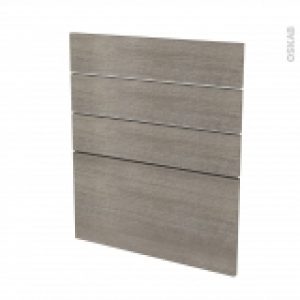 Facades De Cuisine 4 Tiroirs N59 Stilo Noyer Naturel L60 X H70 Cm