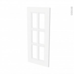 Facades De Cuisine Porte N84 Vitre Static Blanc L40 X H92 Cm