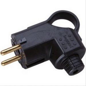 Fiche 2P+T sortie latérale à anneau, borne à vis Legrand