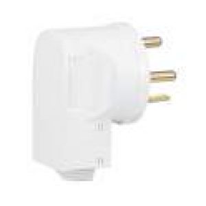 Fiche mâle de puissance 20A 3 broches rondes D.6mm (blanche)