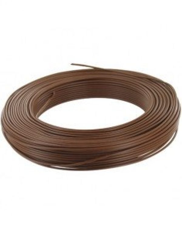 FILS ET CABLES – Fil électrique HO7VU 1.5mm² Marron en 100m – 000805